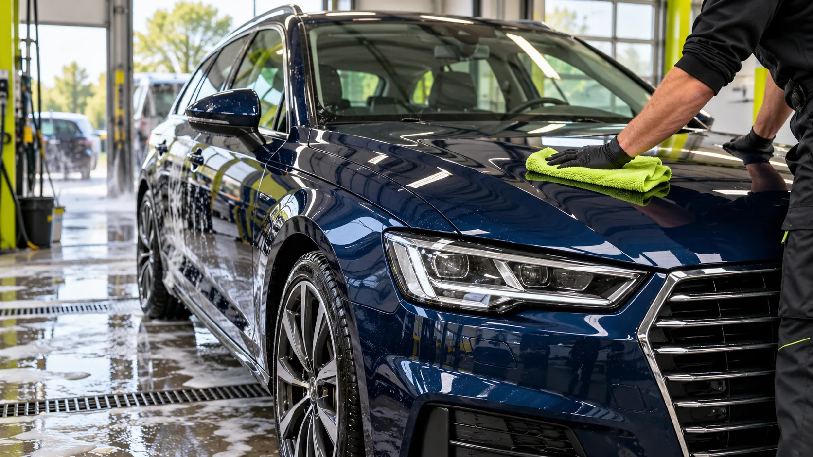 Illustratieve foto van maandelijkse autoverzorging