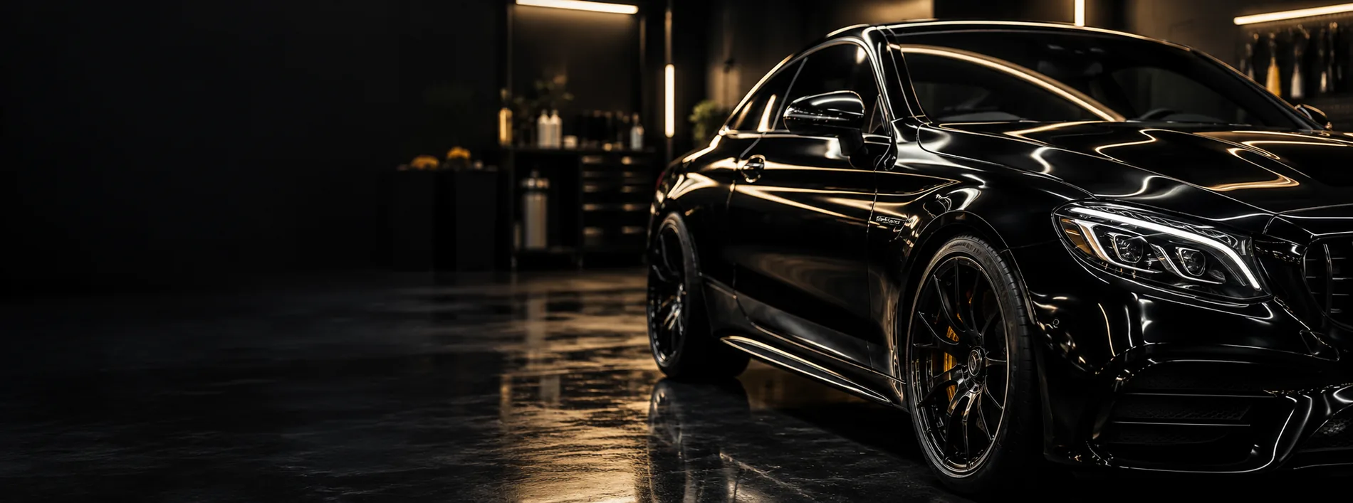 Illustratieve premium detailing van een auto